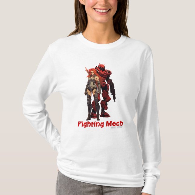 Camiseta Fighting Mech (Unidad Roja) (Anverso)