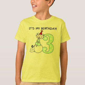 Camiseta Figura 3ro cumpleaños del palillo del chica