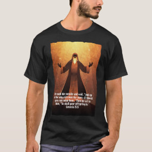 Camiseta Figura bíblica Abraham   Biblia Verse Negro