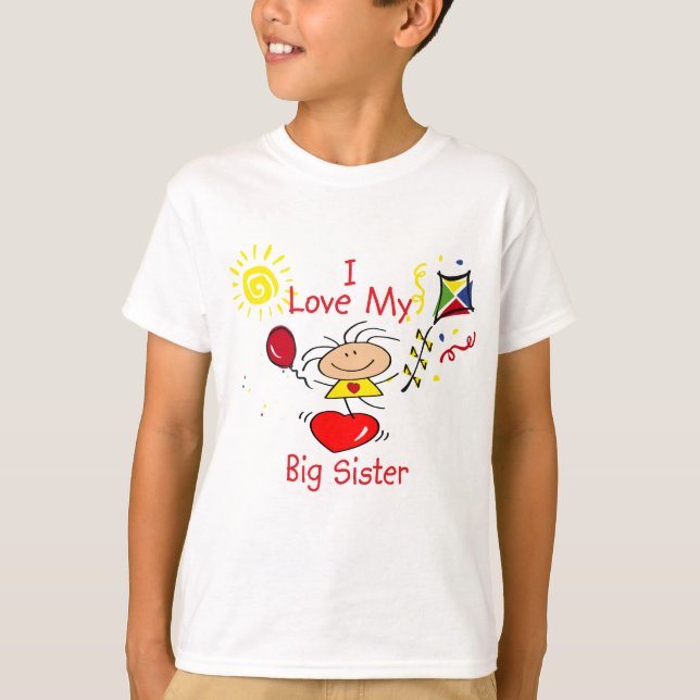 Camiseta Figura chica del palillo de la hermana grande del (Anverso)