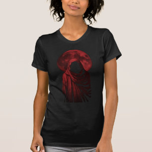 Camiseta Figura con capucha roja  Fantasía oscura gótica Lu