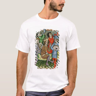 Camiseta Figura coronada asentada rodeada por los músicos