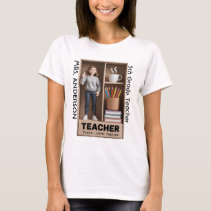 Camiseta Figura de acción docente Estilo de muñeca en caja