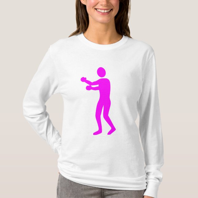 Camiseta Figura de boxeo - Magenta (Anverso)