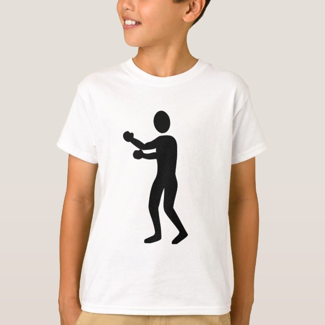 Camiseta Figura de boxeo - Negro (Anverso)