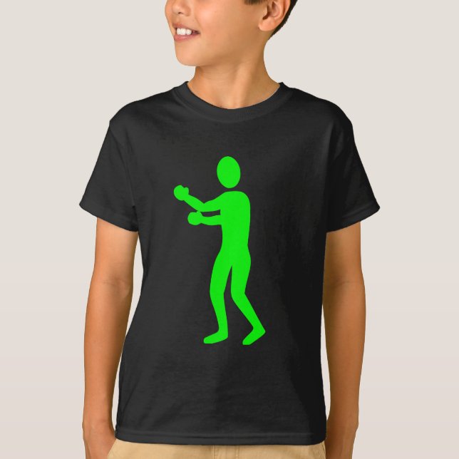 Camiseta Figura de boxeo - Verde (Anverso)