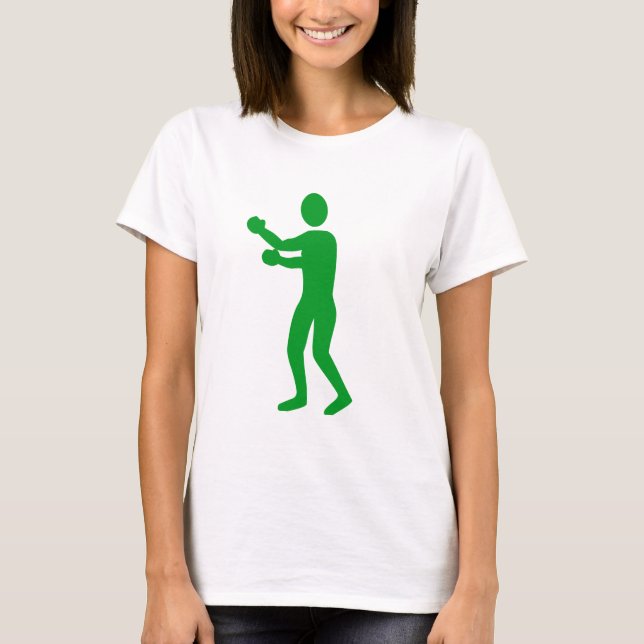 Camiseta Figura de boxeo - Verde de hierba (Anverso)