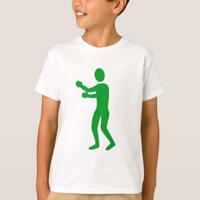 Camiseta Figura de boxeo - Verde de hierba (Anverso)
