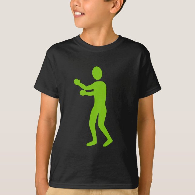 Camiseta Figura de boxeo - Verde marciano (Anverso)