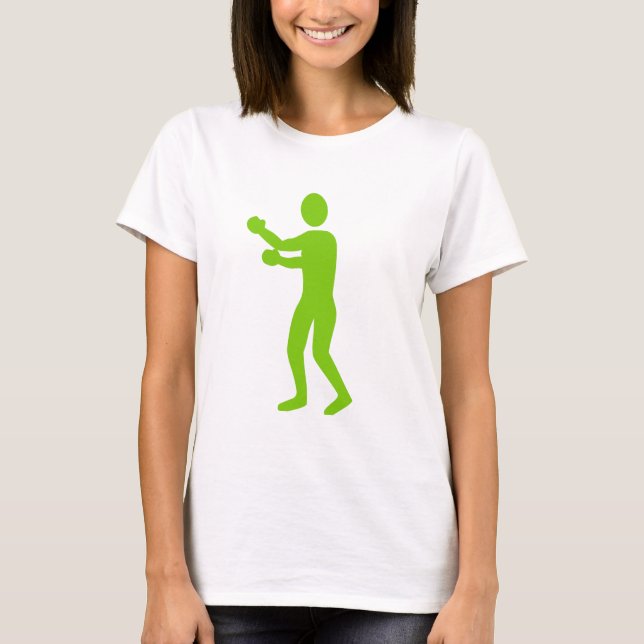 Camiseta Figura de boxeo - Verde marciano (Anverso)