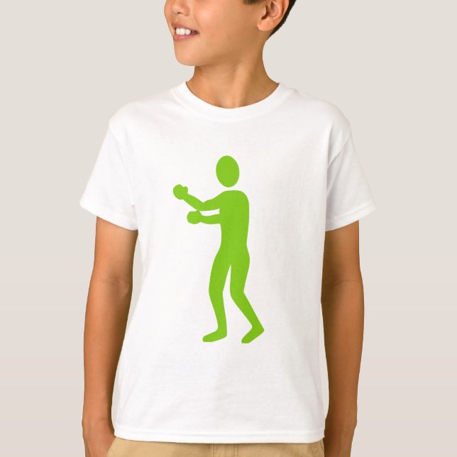 Camiseta Figura de boxeo - Verde marciano (Anverso)