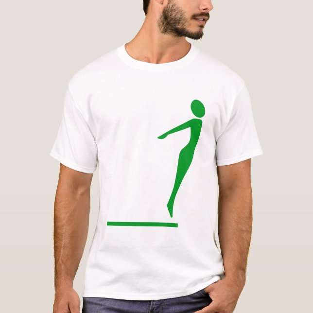 Camiseta Figura de buceo - Verde de hierba (Anverso)