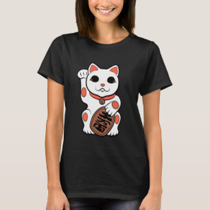 Camiseta Figura de gato de Japón Maneki-Neko Bobtail Suerte