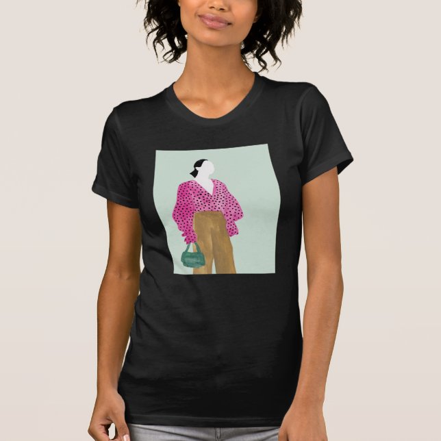 Camiseta Figura de la moda de pie - Punto Polka superior (Anverso)