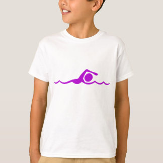 Camiseta Figura de natación - Púrpura