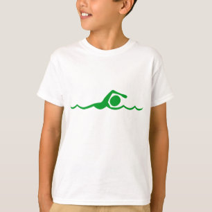 Camiseta Figura de natación - Verde de hierba