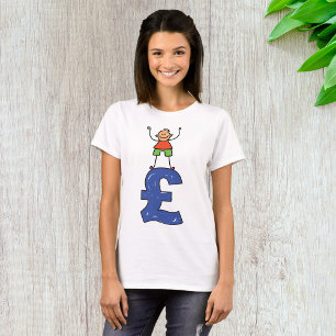 Camiseta Figura de palito juguetona parada sobre Libra