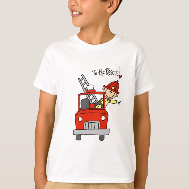 Camiseta Figura de palo Bombero al rescate (Anverso)