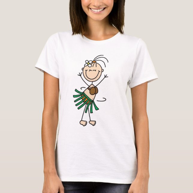 Camiseta Figura de palo de baile Hula (Anverso)