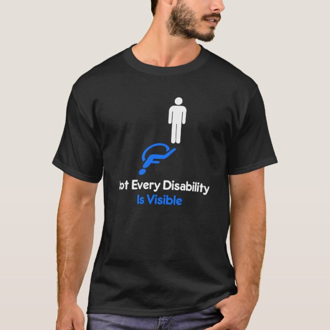 Camiseta Figura de palo de discapacidad invisible con silla (Anverso)