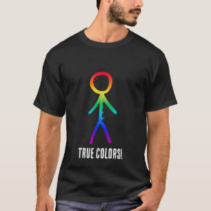 Camiseta Figura de palo gay, colores arcoiris, LGBTQ+