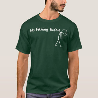 Camiseta Figura de palo triste amante de la pesca sin pesca