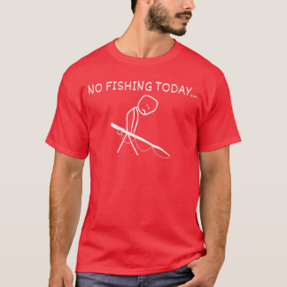 Camiseta Figura de palo triste amante de la pesca sin pesca