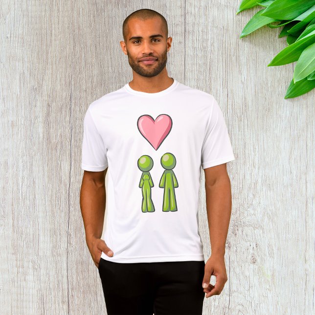 Camiseta Figura de palo verde Pareja Amor cardíaco rosado (Subido por el creador)