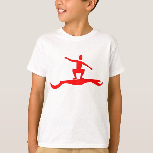Camiseta Figura de surf - Rojo (Anverso)