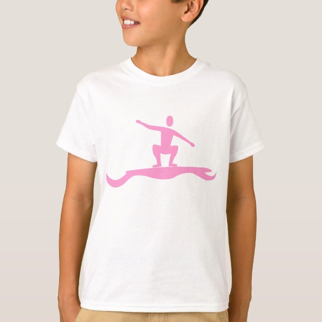 Camiseta Figura de surf - Rosa (Anverso)