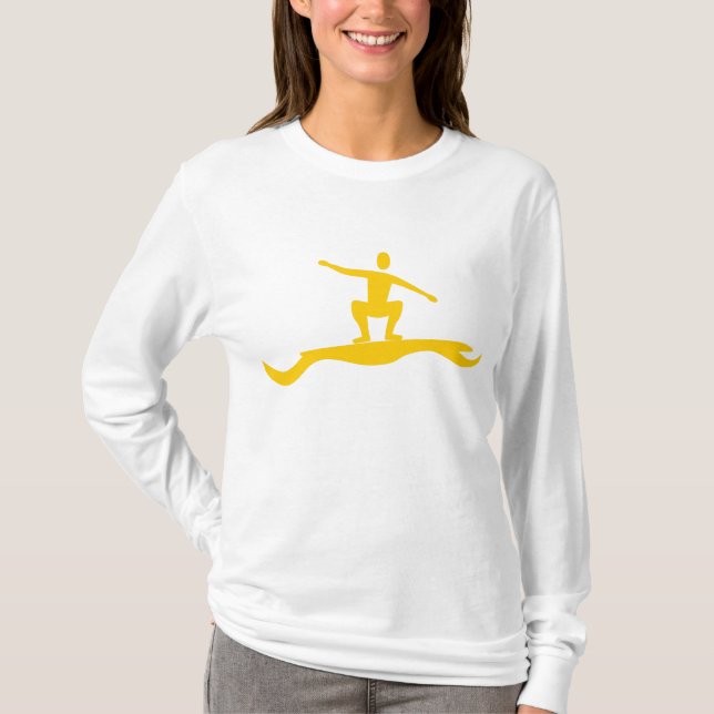 Camiseta Figura de Surfing: Ámbar (Anverso)