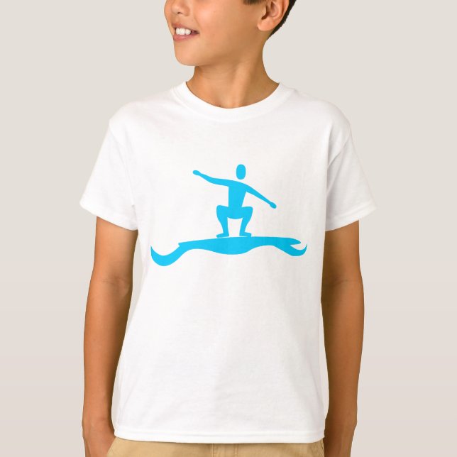 Camiseta Figura de Surfing: Azul cielo (Anverso)