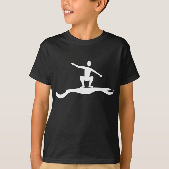 Camiseta Figura de Surfing - Blanco (Anverso)