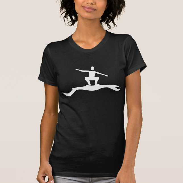 Camiseta Figura de Surfing - Blanco (Anverso)