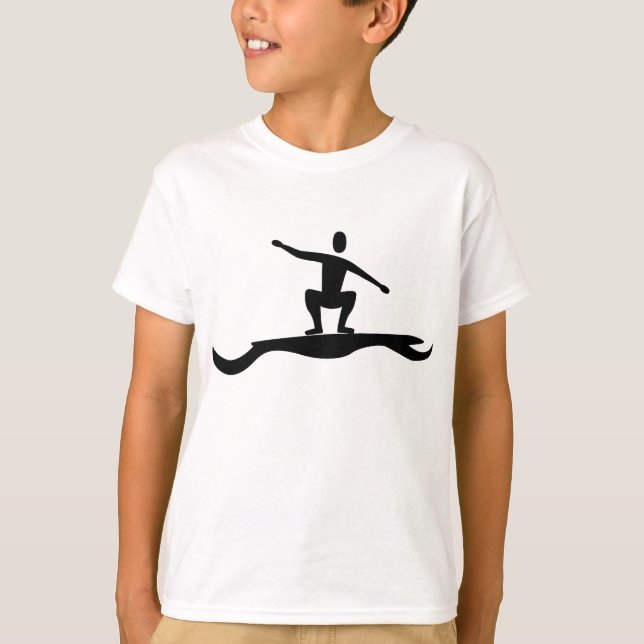 Camiseta Figura de Surfing - Negro (Anverso)