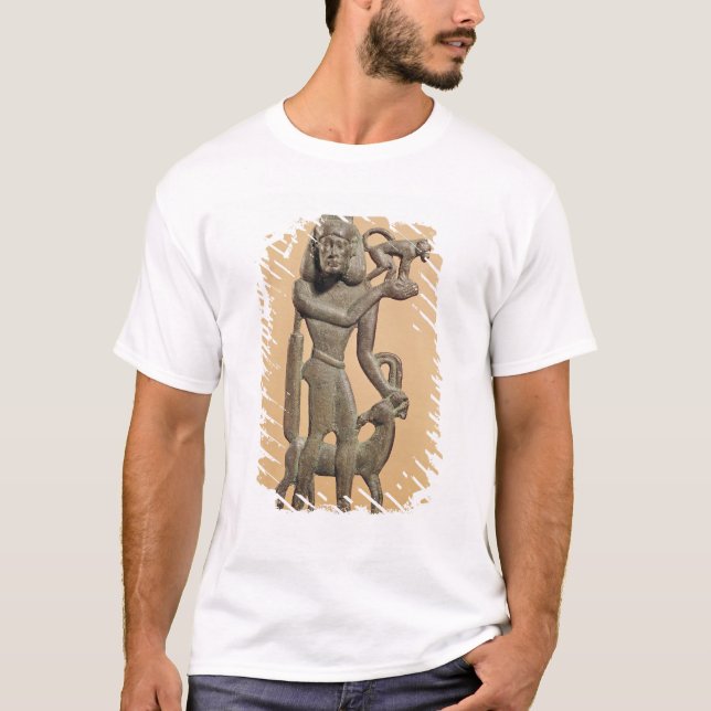Camiseta Figura de un hombre que sostiene un mono (Anverso)