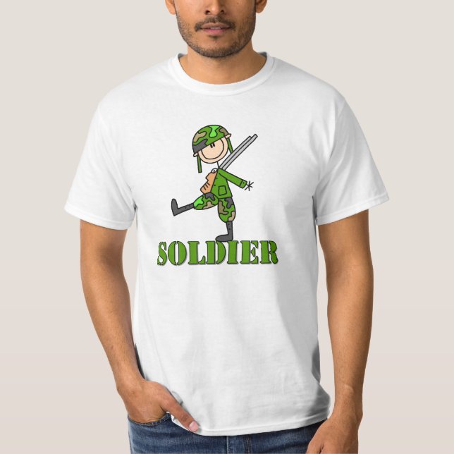 Camiseta Figura del palillo del soldado (Anverso)