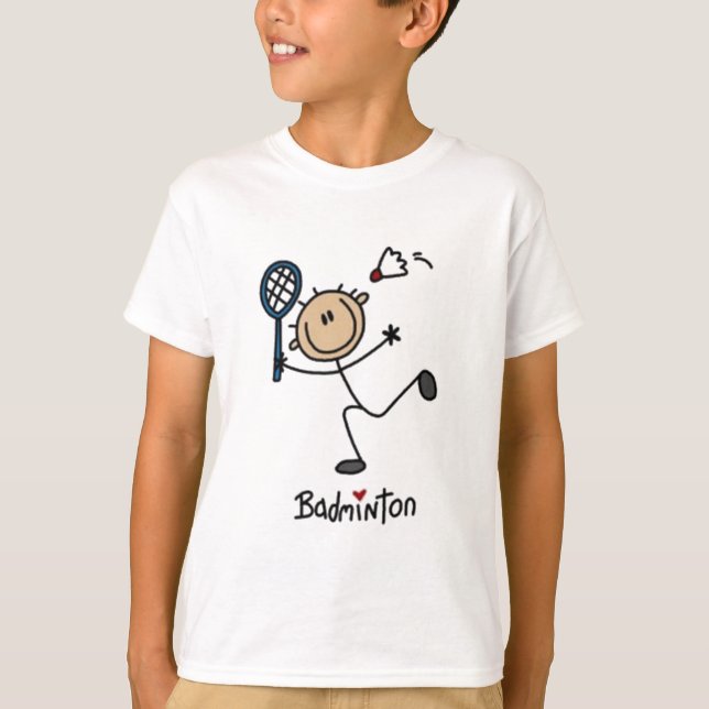 Camiseta Figura del stick de Badminton (Anverso)