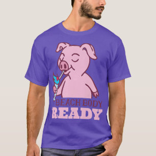 Camiseta Figura divertida de cerdo adelgazando dieta helado