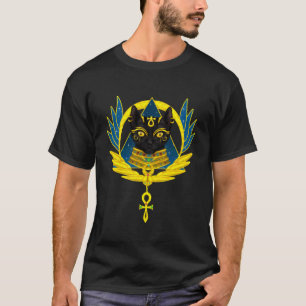Camiseta Figura egipcia de gatos negros diosa Bastet