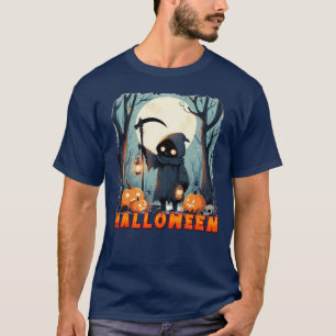 Camiseta Figura encapuchada sosteniendo linterna