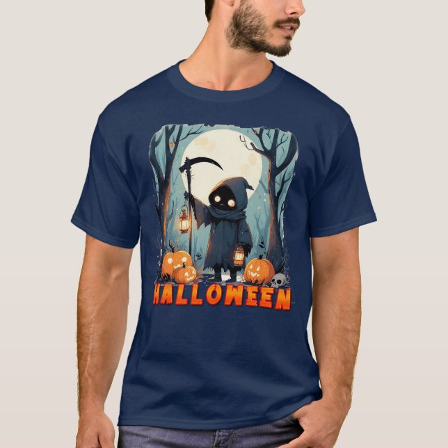 Camiseta Figura encapuchada sosteniendo linterna (Anverso)