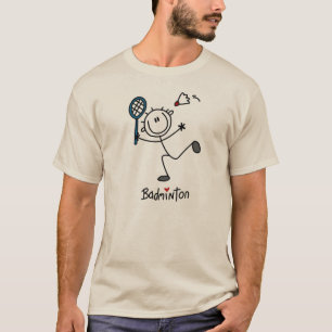 Camiseta Figura masculina básica bádminton del palillo