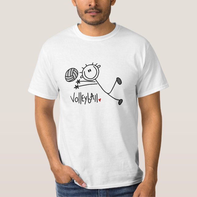 Camiseta Figura masculina básica voleibol del palillo (Anverso)