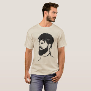 Camiseta figura masculina del inconformista con la barba