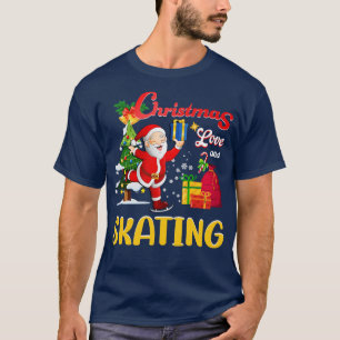 Camiseta Figura Navidades de Santa Cláusula de patinaje sob
