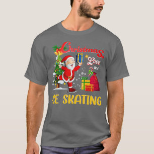 Camiseta Figura Navidades de Santa Cláusula de patinaje sob