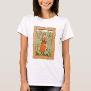 Camiseta Figura principesca iraní que sostiene una taza y