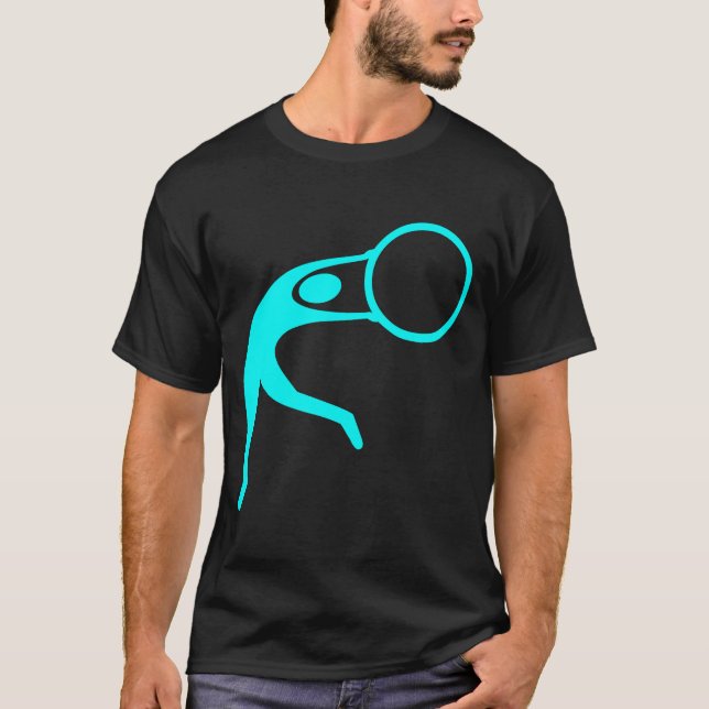 Camiseta Figura Rítmica Gimnástica - cian (Anverso)