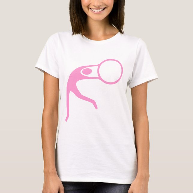 Camiseta Figura Rítmica Gimnástica - Rosa (Anverso)
